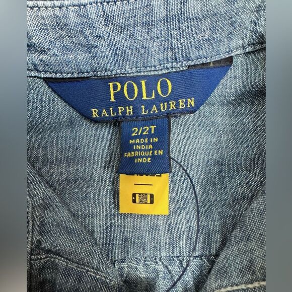 POLO RALPH LAUREN Little Girls and Toddler Girls Tiered Shirt Dress, SIZE 2 - Picture 13 of 14